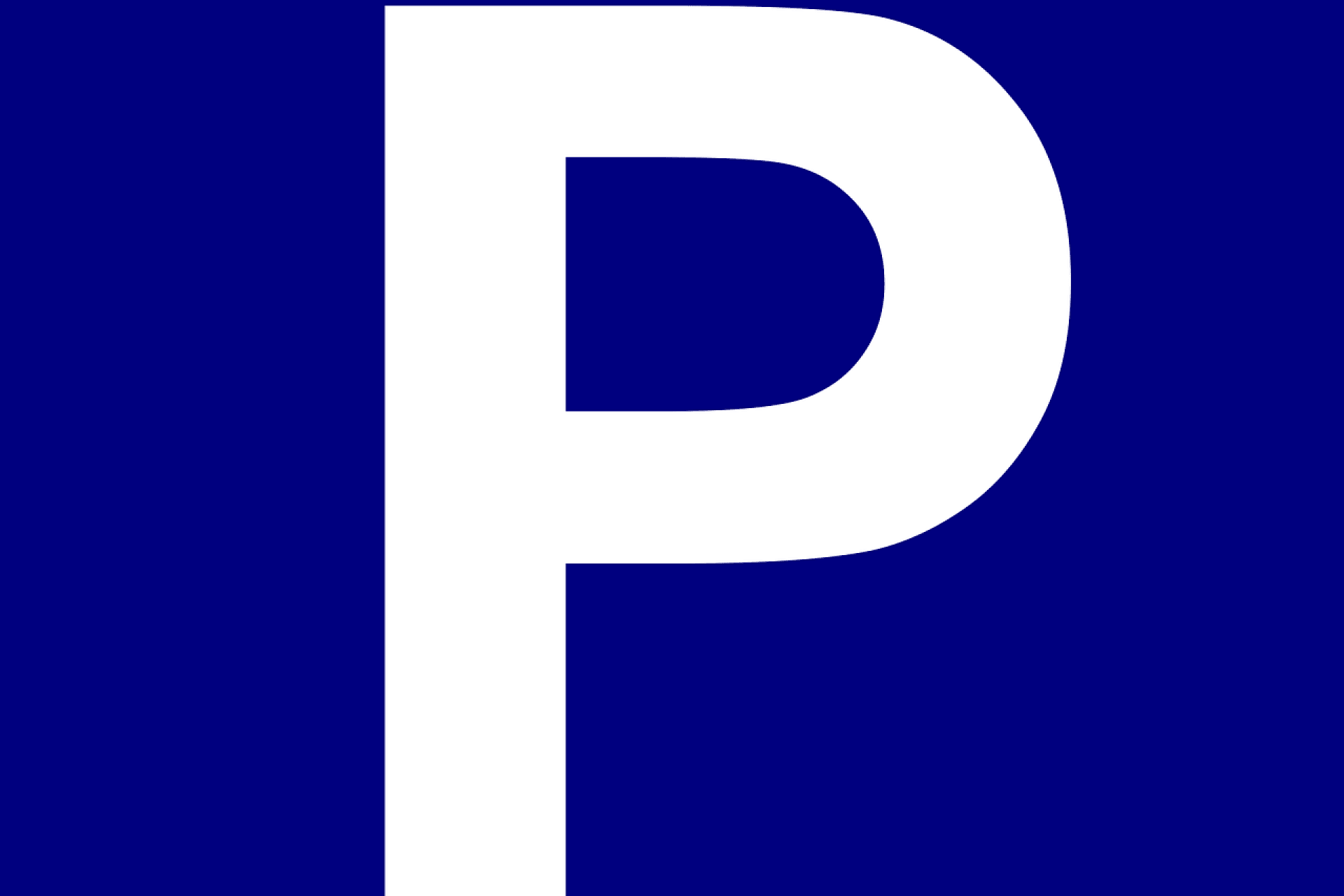 Blauw parkeerbord (P)